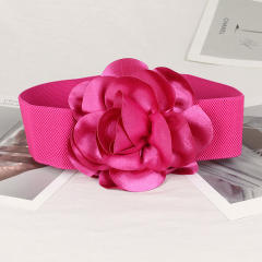 6cm fabric flower wide elastic corset belet