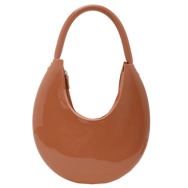 Summer Jelly PVC material hobo moon shape shoulder bag