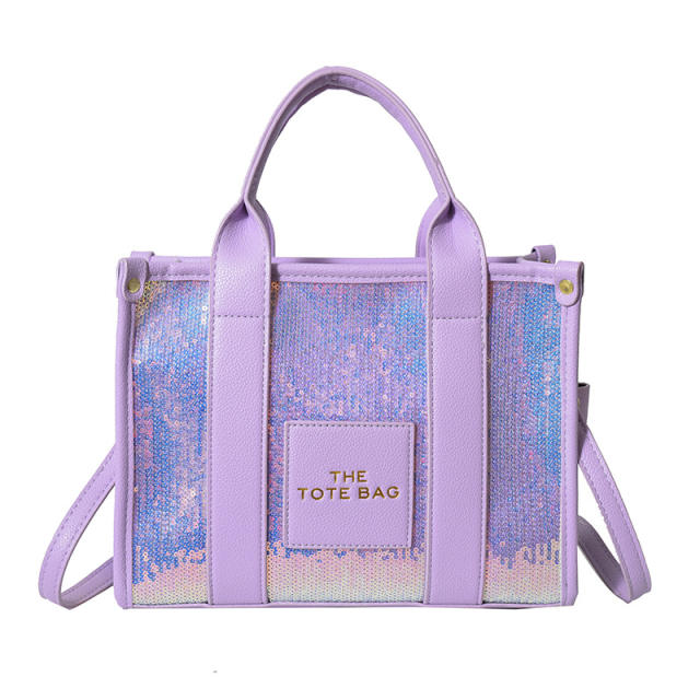 Summer candy color gliter tote bag hot sale handbag