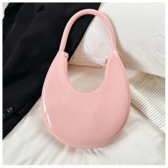 Summer Jelly PVC material hobo moon shape shoulder bag