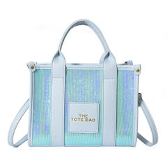 Summer candy color gliter tote bag hot sale handbag