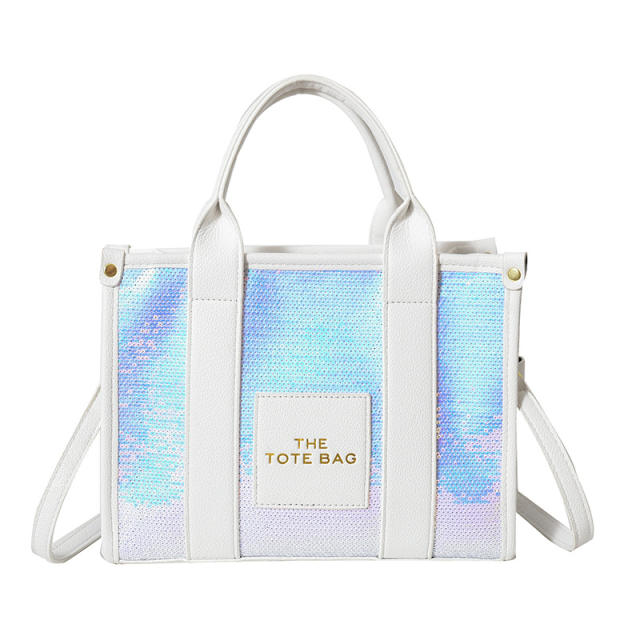 Summer candy color gliter tote bag hot sale handbag