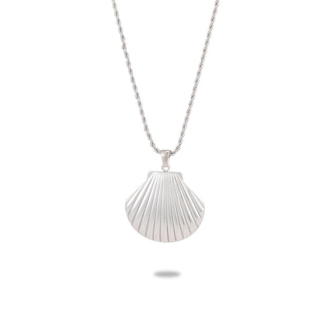 Natural ocean series shell starfish pearl beaded stainless steel necklace earrings set