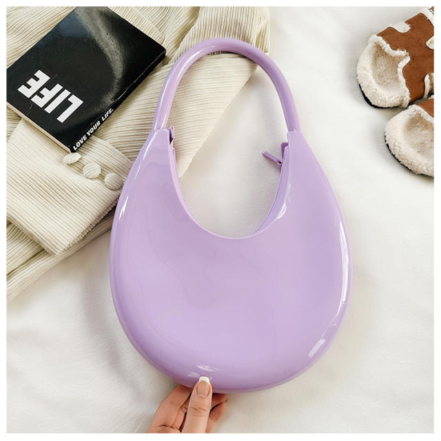 Summer Jelly PVC material hobo moon shape shoulder bag