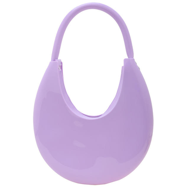 Summer Jelly PVC material hobo moon shape shoulder bag