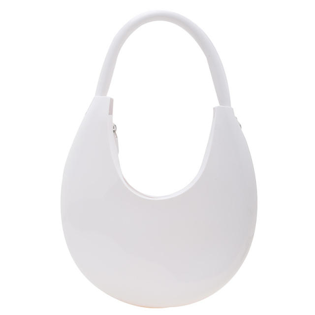 Summer Jelly PVC material hobo moon shape shoulder bag