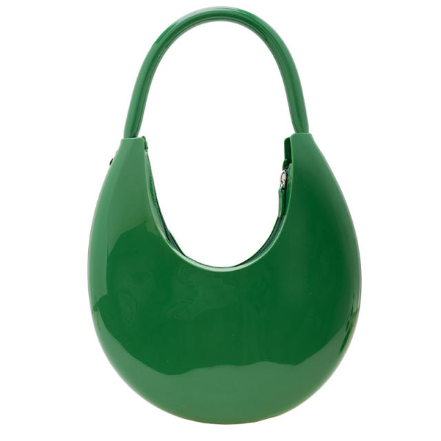 Summer Jelly PVC material hobo moon shape shoulder bag