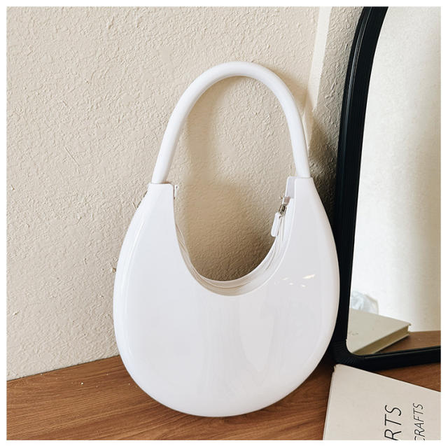 Summer Jelly PVC material hobo moon shape shoulder bag