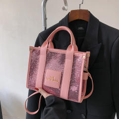 Summer candy color gliter tote bag hot sale handbag