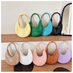 Summer Jelly PVC material hobo moon shape shoulder bag