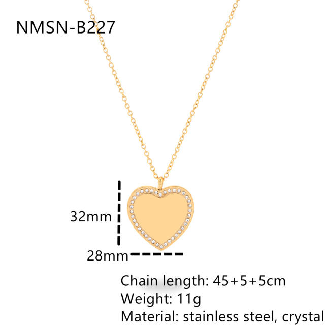 Dainty geometric pendant diamond pendant stainless steel necklace