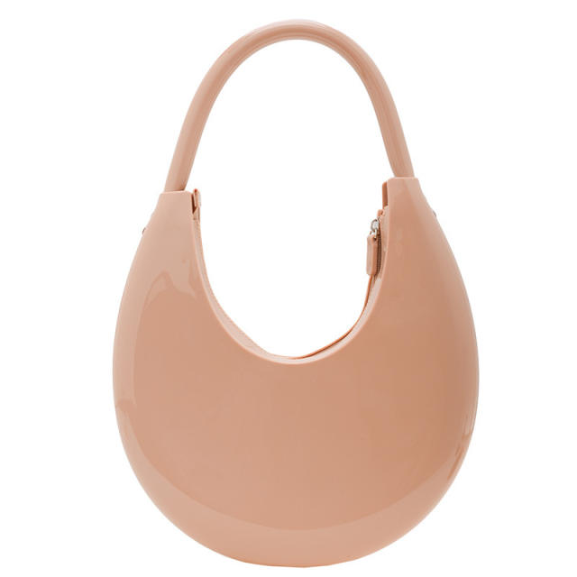 Summer Jelly PVC material hobo moon shape shoulder bag