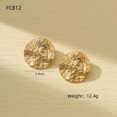 Unique frosted folded pattern stainless steel earrings collection