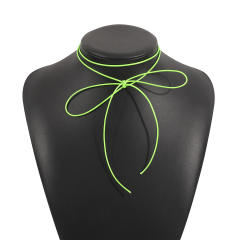 Summer colorful strappy choker necklace
