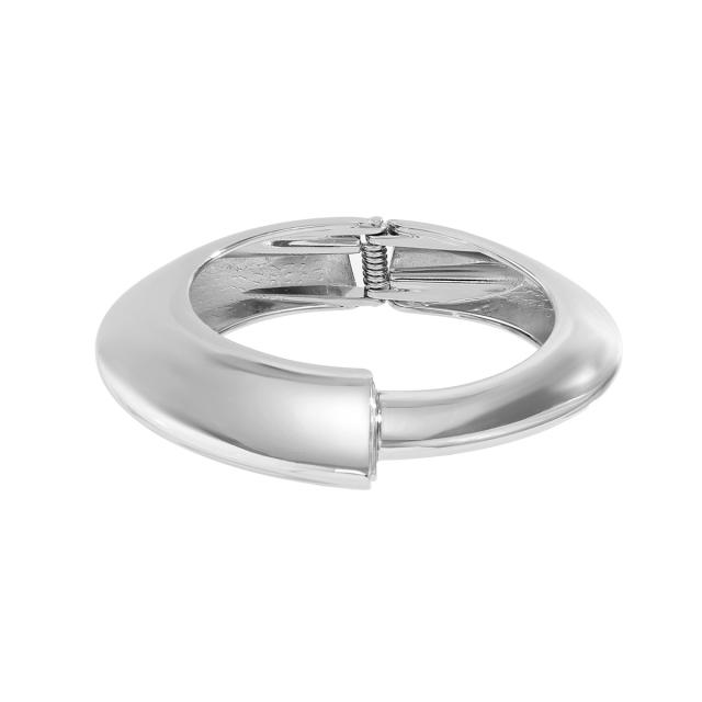Chunky gold silver color metal women bangle bracelet