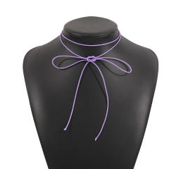 Summer colorful strappy choker necklace