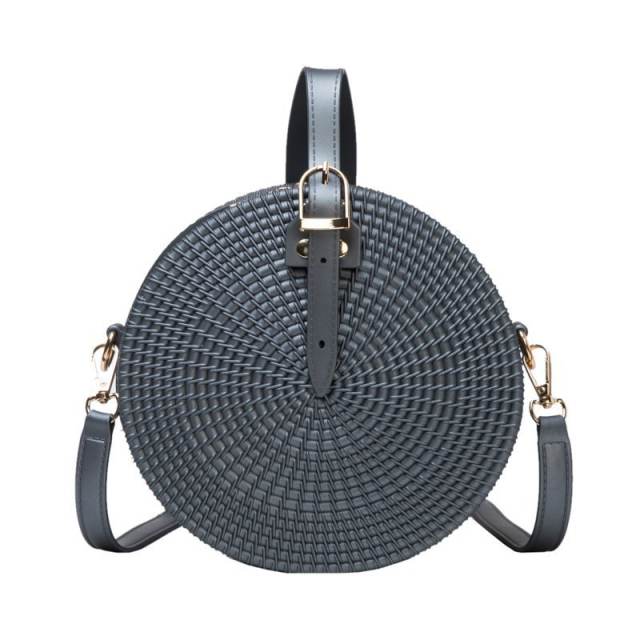 Unique colorful braid pattern round shape handbag crossbody bag
