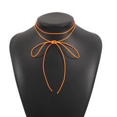 Summer colorful strappy choker necklace