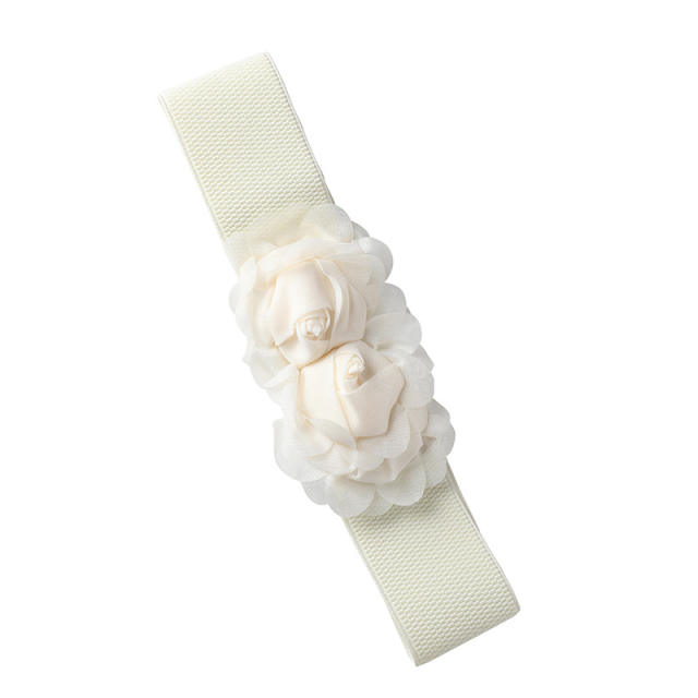 Summer chiffon flower elastic corset belt