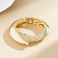 Chunky gold silver color metal women bangle bracelet