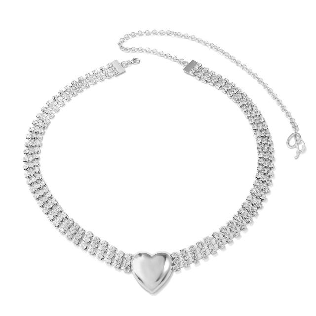 Sexy heart rhinestone chain waist chain for women