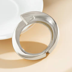 Chunky gold silver color metal women bangle bracelet