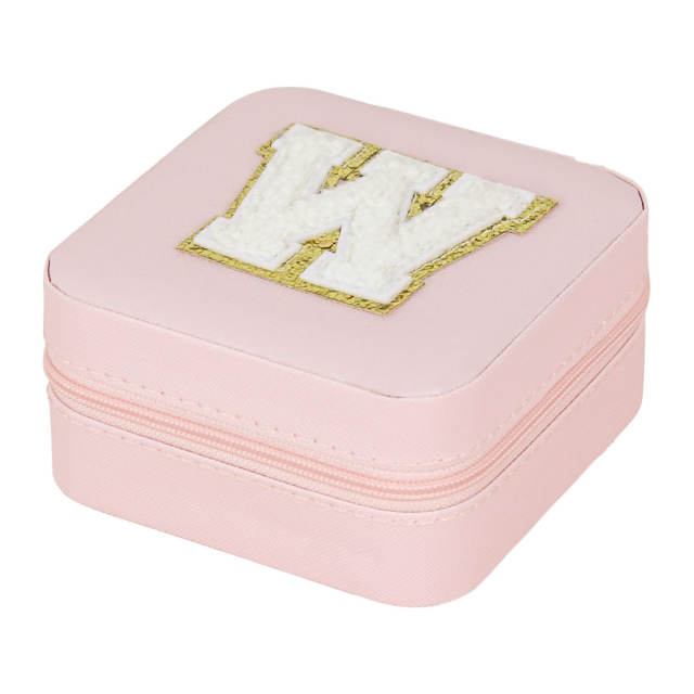Creative initial letter square shape Portable jewelry box