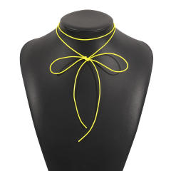 Summer colorful strappy choker necklace