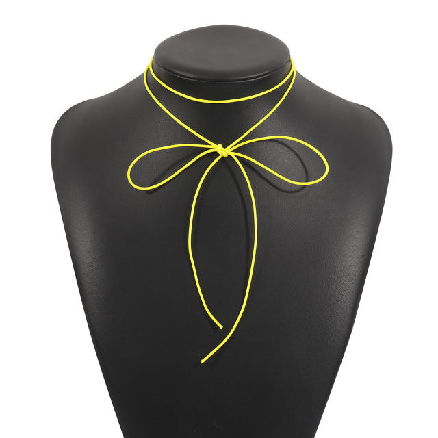 Summer colorful strappy choker necklace