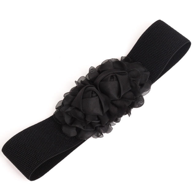 Summer chiffon flower elastic corset belt