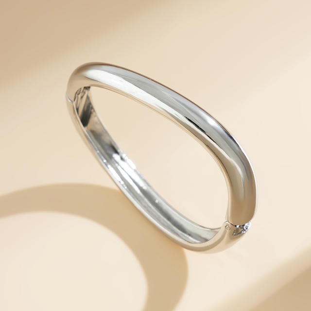 Chunky water drop unique women metal bangle bracelet