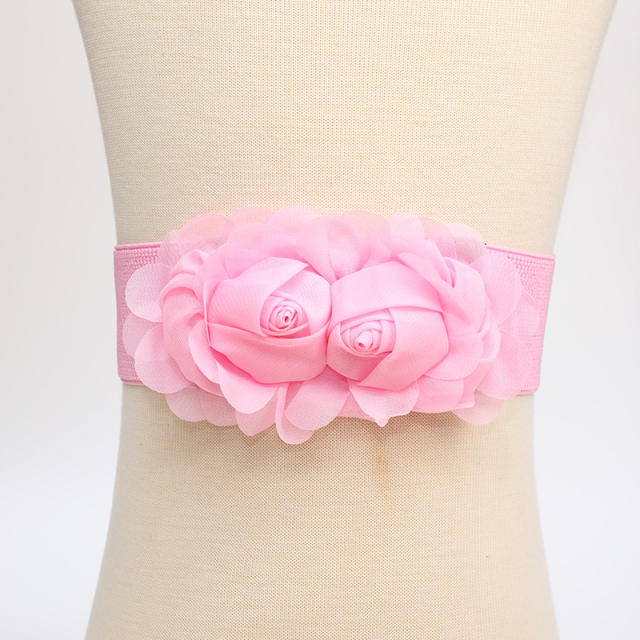 Summer chiffon flower elastic corset belt
