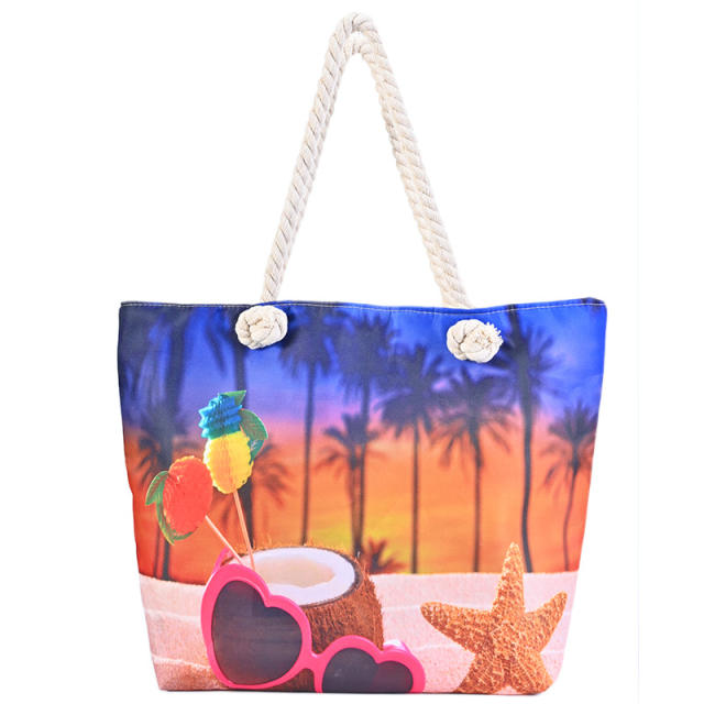 Hot sale large size canvas beach tote bag