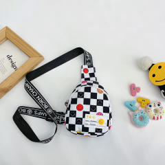 Summer colorful plaid pattern sling bag for kids