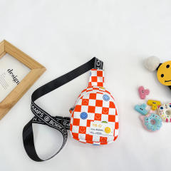 Summer colorful plaid pattern sling bag for kids