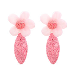 Summer colorful straw flower beach holiday earrings