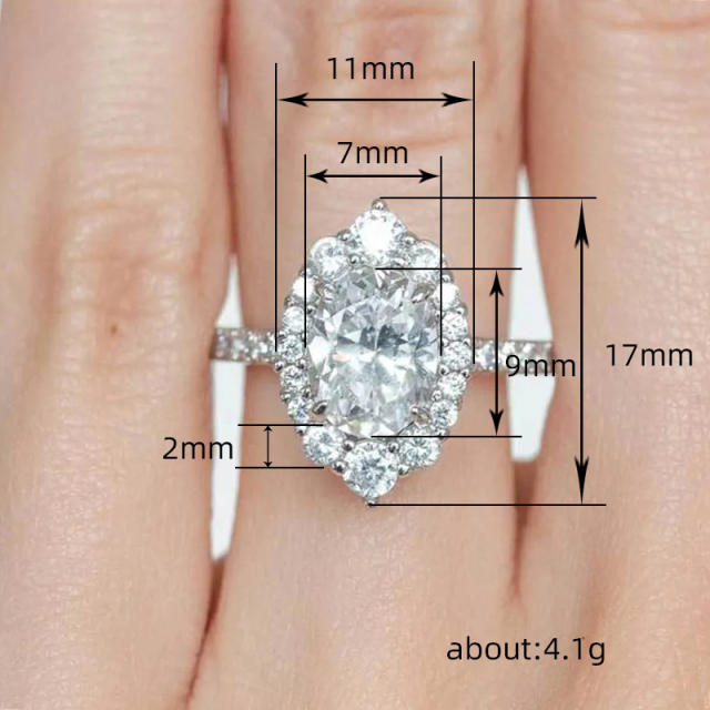 Delicate horse eye shape diamond finger rings