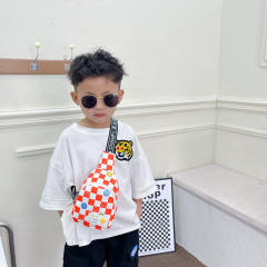 Summer colorful plaid pattern sling bag for kids