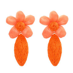 Summer colorful straw flower beach holiday earrings