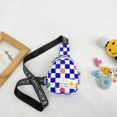 Summer colorful plaid pattern sling bag for kids