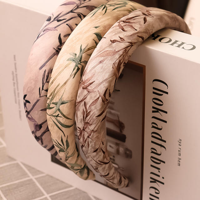 Chinese painting bamboo pattern padded headband