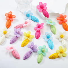 Summer colorful straw flower beach holiday earrings