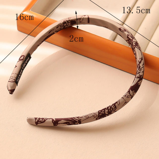 2cm satin material chinese painting design padded headband
