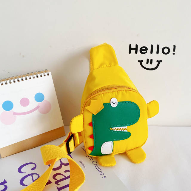Cartoon dinosaur pattern colorful sling bag for kids