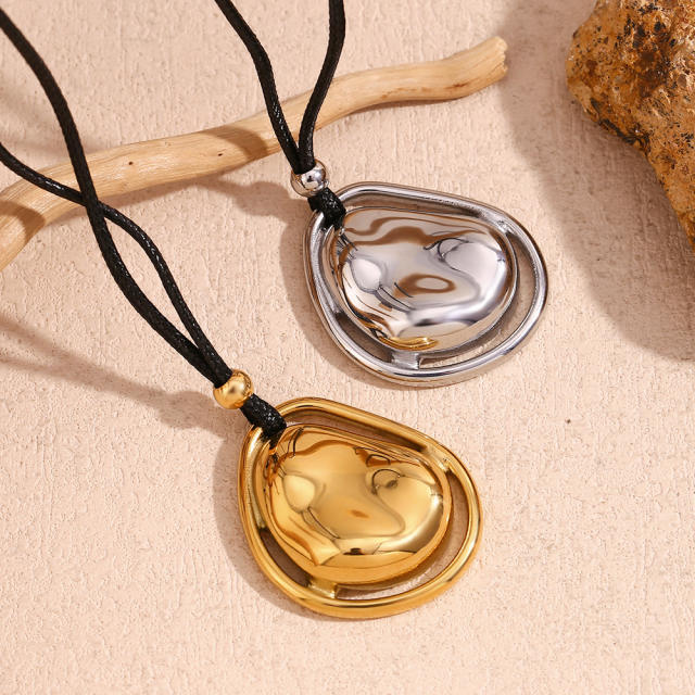 Creative geometric stainless steel pendant necklace