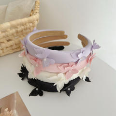 Korean fashion plain color butterfly padded headband