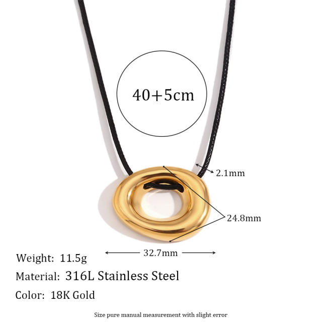 Hot sale geometric gold color stainless steel pendant necklace