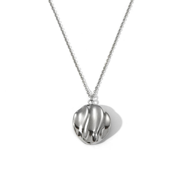 INS creative shell heart pendant stainless steel necklace