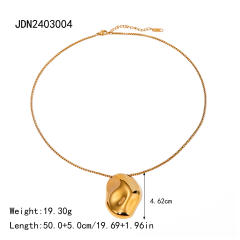 18KG chunky hammer pattern pendant stainless steel necklace