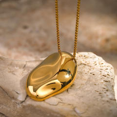 18KG chunky hammer pattern pendant stainless steel necklace
